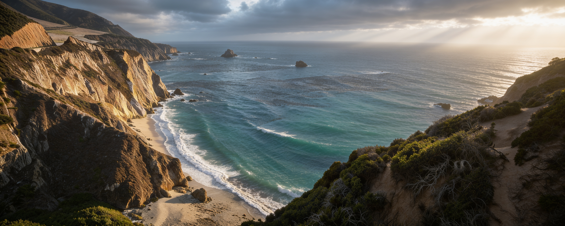 California coastline with cliffs and ocean